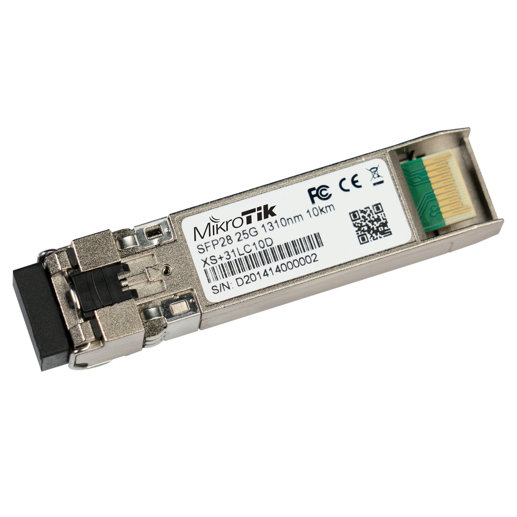[XS+31LC10D] Mikrotik - Transceptor MiniGbic XSFP+ 1G/10G/25G LC Duplex para Fibra Mono Modo 10 Kms