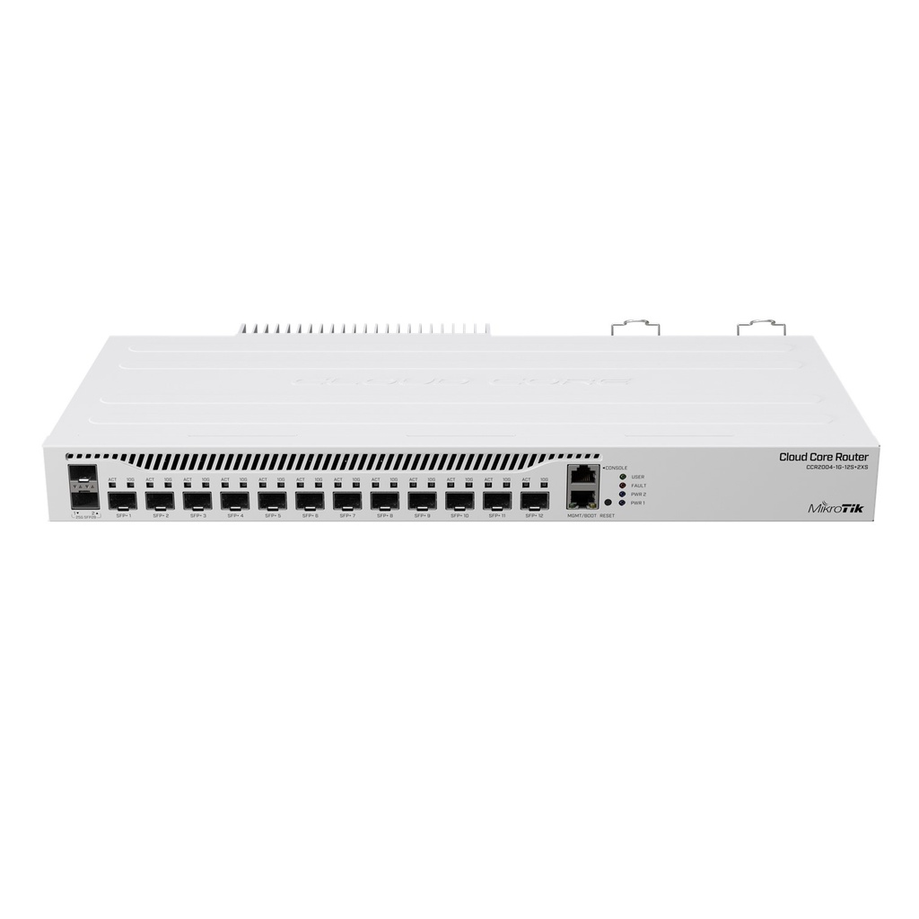 [CCR2004-1G-12S+2XS] Mikrotik - Cloud Core Router 12 Puertos 10G SFP+ 2 25G SFP2  Fuente Redundante