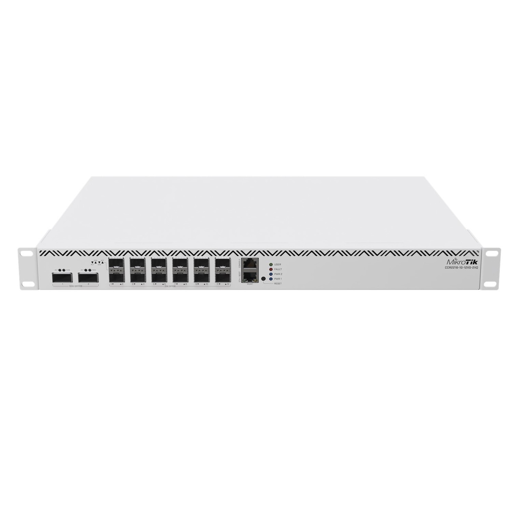 [CCR2216-1G-12XS-2XQ] Mikrotik - Cloud Core Router CPU 16 Core 12 SFP28 25 Gbps 2 QSFP28 100 Gbps RouterOS L6