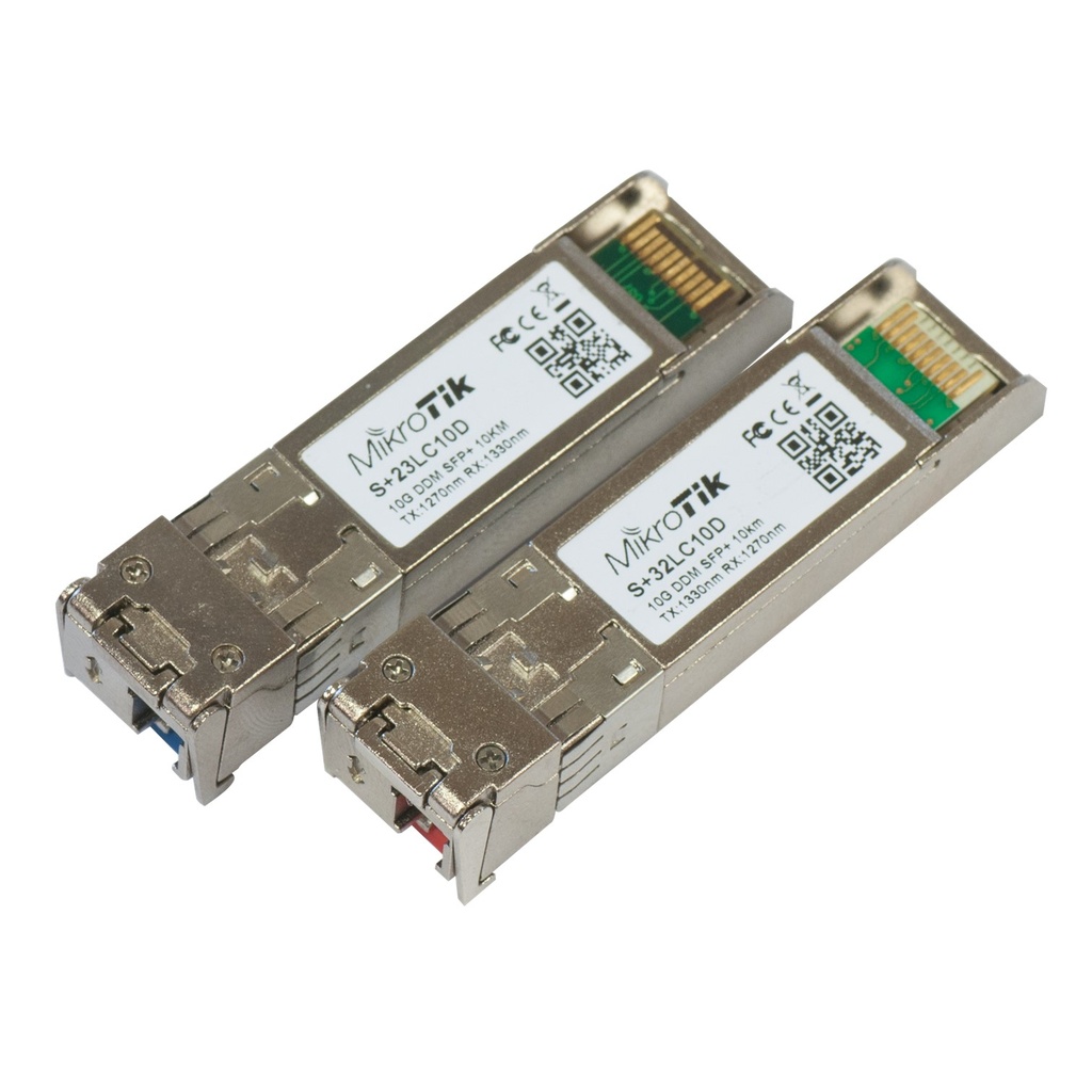 [S+2332LC10D] Mikrotik - Transceptores MiniGbic SFP+ 10G LC Sencillo para Fibra Mono Modo 10 km