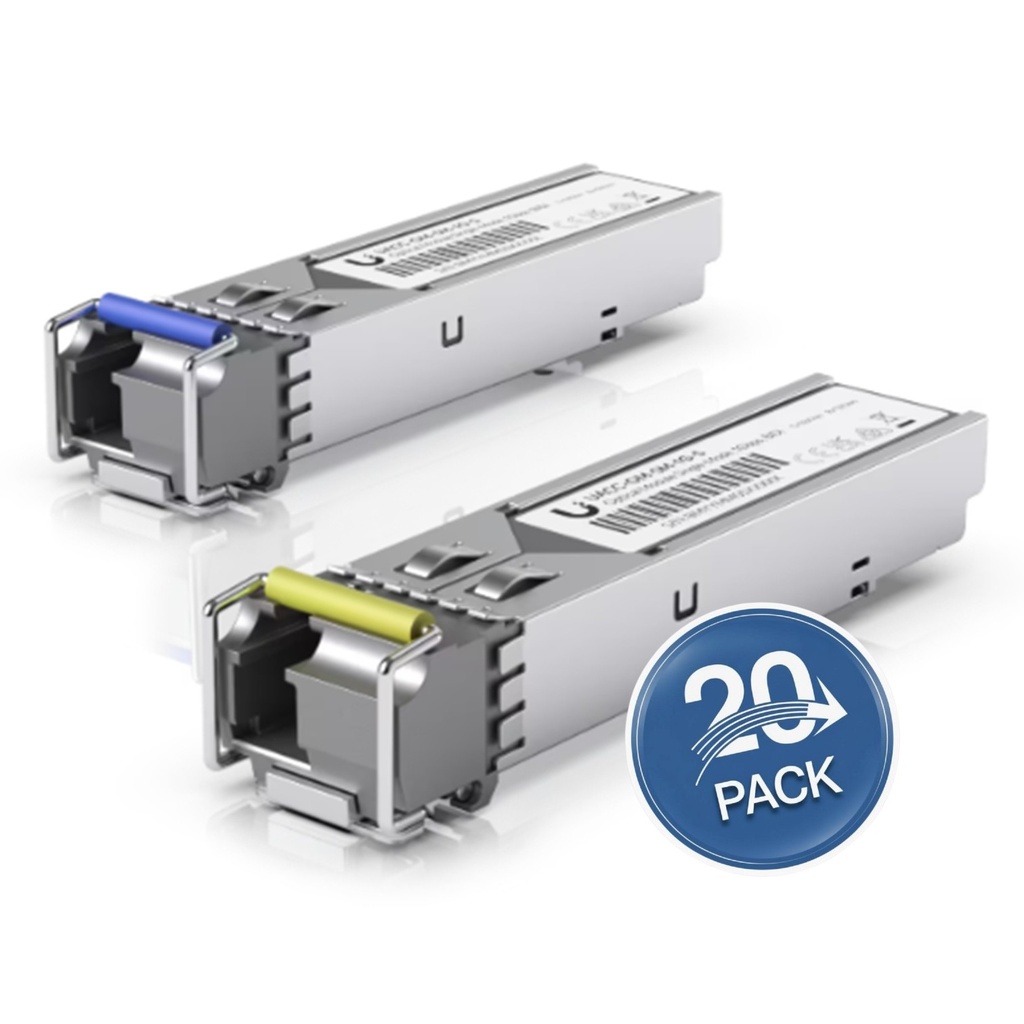 [UACC-OM-SM-1G-S-20] Ubiquiti - UFiber Módulo SFP Transceptor MiniGibic MonoModo 1.25 Gbps Distancia 3k Conector LC [20 Unidades]