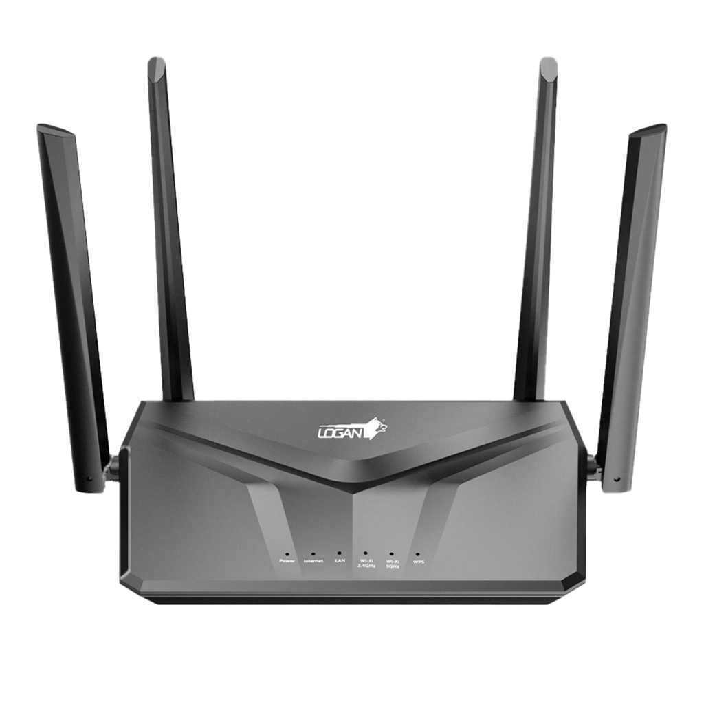 [LOG-AC1200] Logan - Router Inalambrico AC1200 Doble Banda 4 Antenas 5dBi