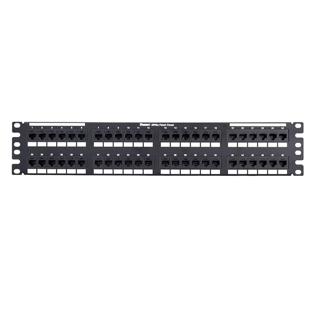 [DP485E88TGY] Panduit - Patch Panel Modular Recto Blindado 2RU de 48 Puertos Mini-Com