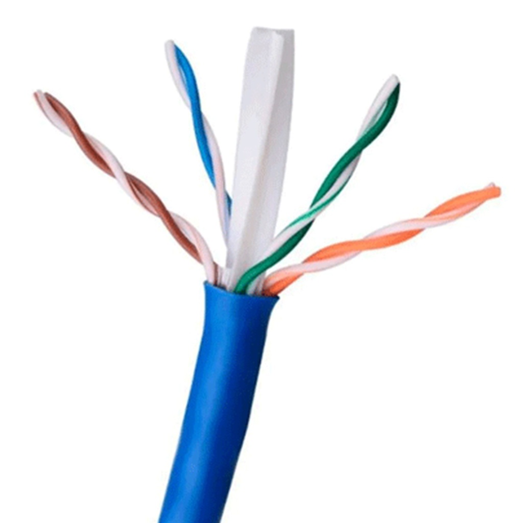 [CAB-UTP6-5] Wireplus - Cable UTP CAT6 (Categoria 6) CCA Interior (Azul) [Rollo 5 Metros]