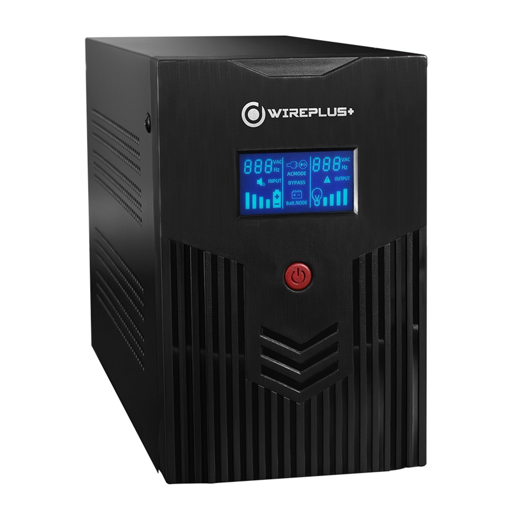 [WP-1500-900W] Wireplus - UPS Interactivo 1500VA 900W con Pantalla LCD 120V [6] Tomas