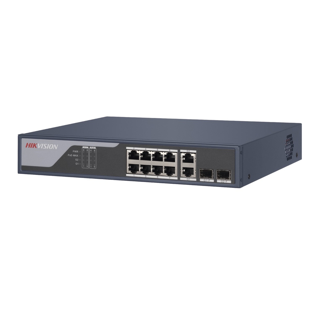 [DS-3E1310P-SI]  Hikvision - Switch PoE Administrable de Rack 1U 8 Puertos a Gigabit