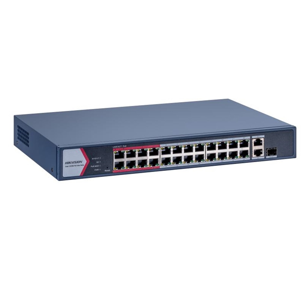 [DS-3E1326P-EI/M(O-STD)]  Hikvision - Switch Smart PoE Fast Internet de 24 Puertos