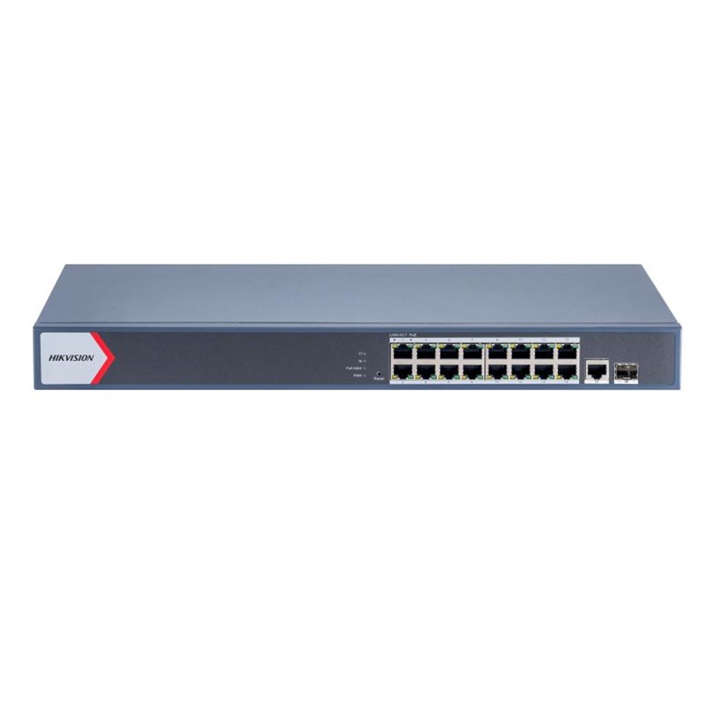[DS-3E1518P-EI/M] Hikvision - Switch Gigabit Administrable 16 Puertos PoE / 1 Puerto UPLINK / 1 SFP