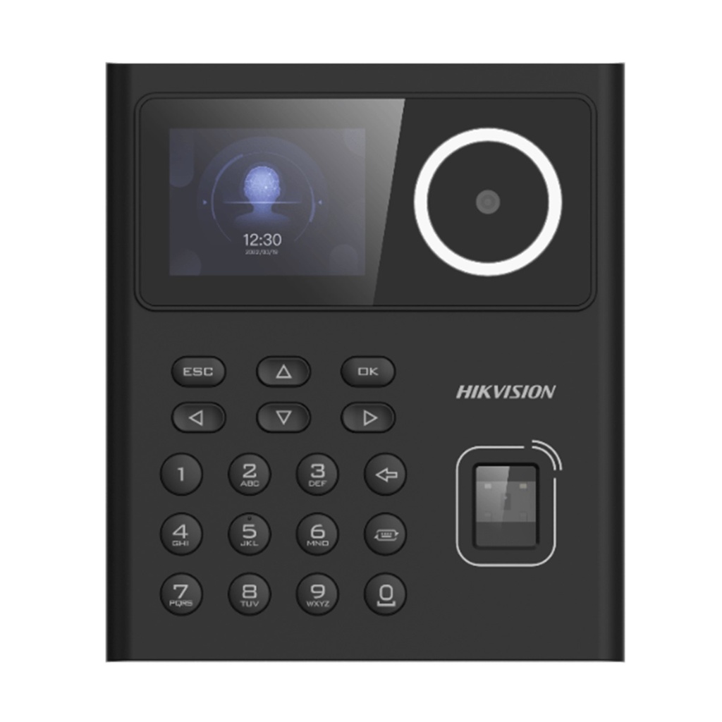 [DS-K1T320MFWX(O-STD)] Hikvision - Terminal de Reconocimiento Facial + tarjeta + huella Pantalla Tactil LCD