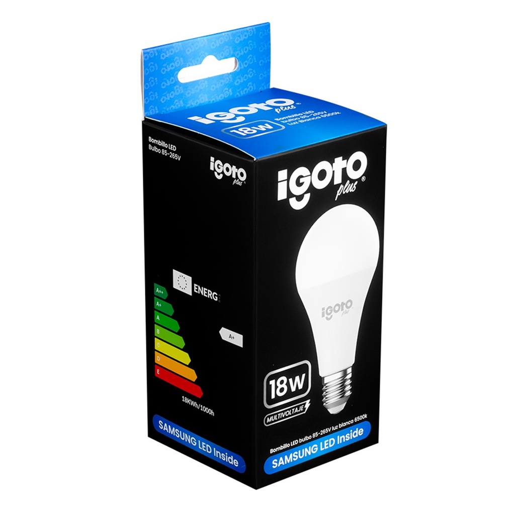 [IG-BLCS18W] Igoto - Bombillo LED Bulbo 18W 6500K Luz Fria Rosca E27