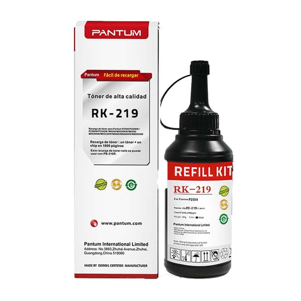 [RK-219] Pantum - Kit Recarga Toner con Chip Original
