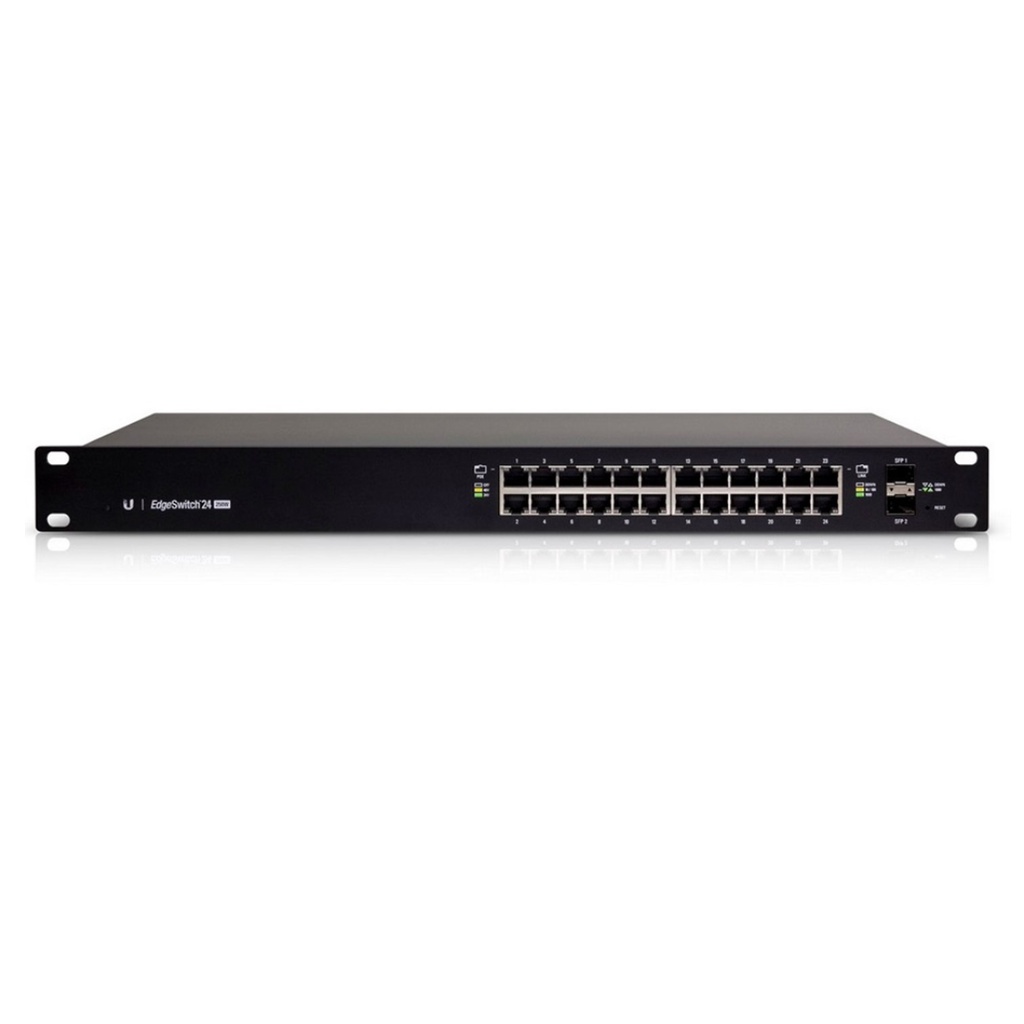 [ES-24-250W] Ubiquiti - Switch EdgeMAX Administrable de 24 Puertos Gigabit con PoE+/PoE Pasivo 24V + 2 Puertos SFP 250 W