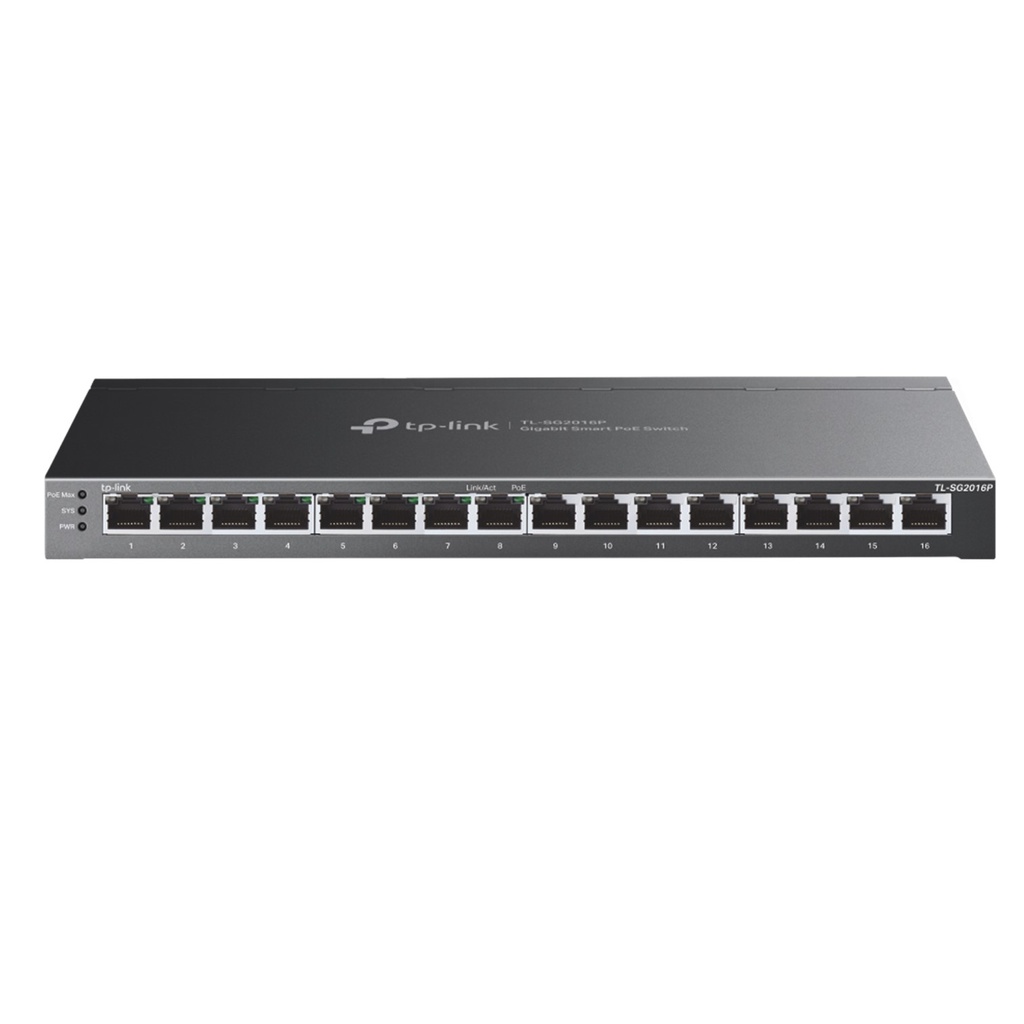 [TL-SG2016P] TP-Link - Switch Inteligente Gigabit JetStream de 16 Puertos con PoE+ de 8 Puertos
