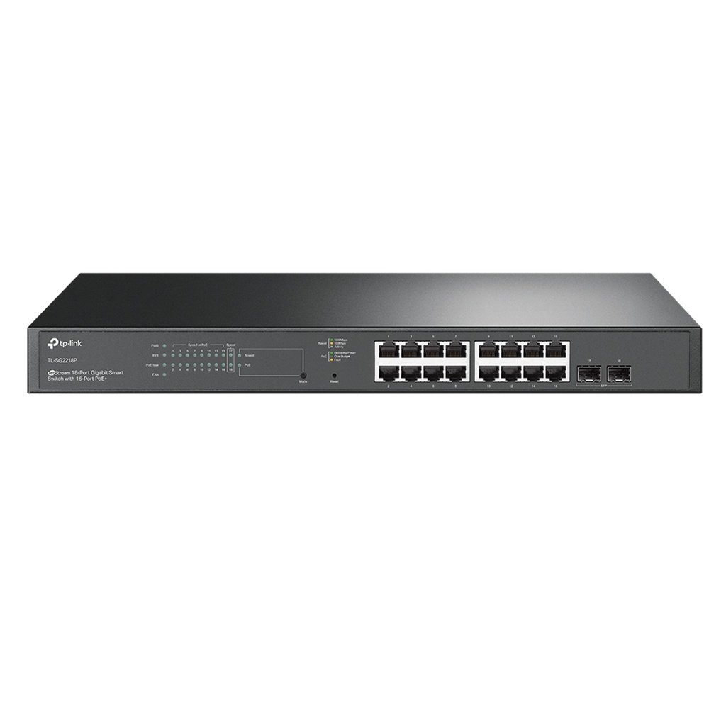 [TL-SG2218P] TP-Link - Switch Inteligente Gigabit JetStream de 18 Puertos con PoE+ de 16 Puertos