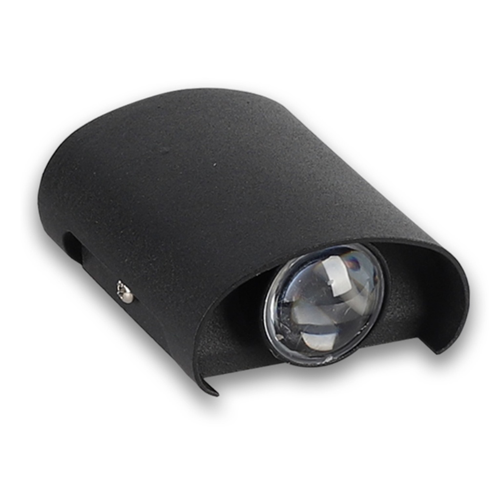 [LP-4110] Lucerna - Aplique Negro 2w Aluminio 3k IP65 66x73x40mm  