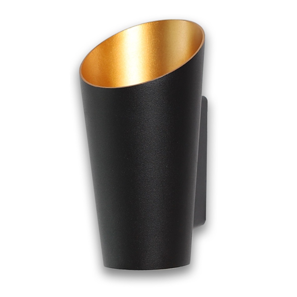 [LP-4850] Lucerna - Aplique Negro 10w Aluminio 3k IP65 250x110x45mm