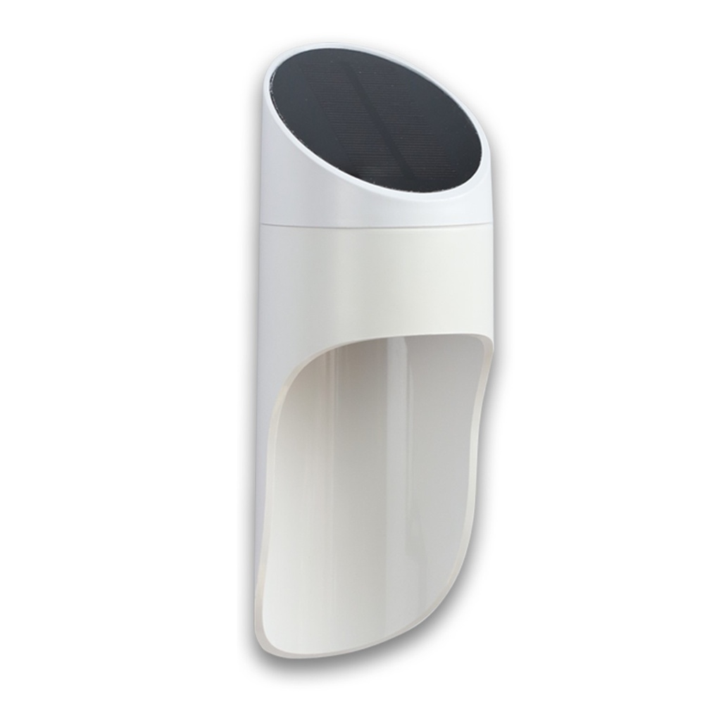 [LPS-1907] Lucerna - Aplique Solar Blanco 3k de policarbonato con sensor de movimiento y bateria 3,7v 1800mAh IP44