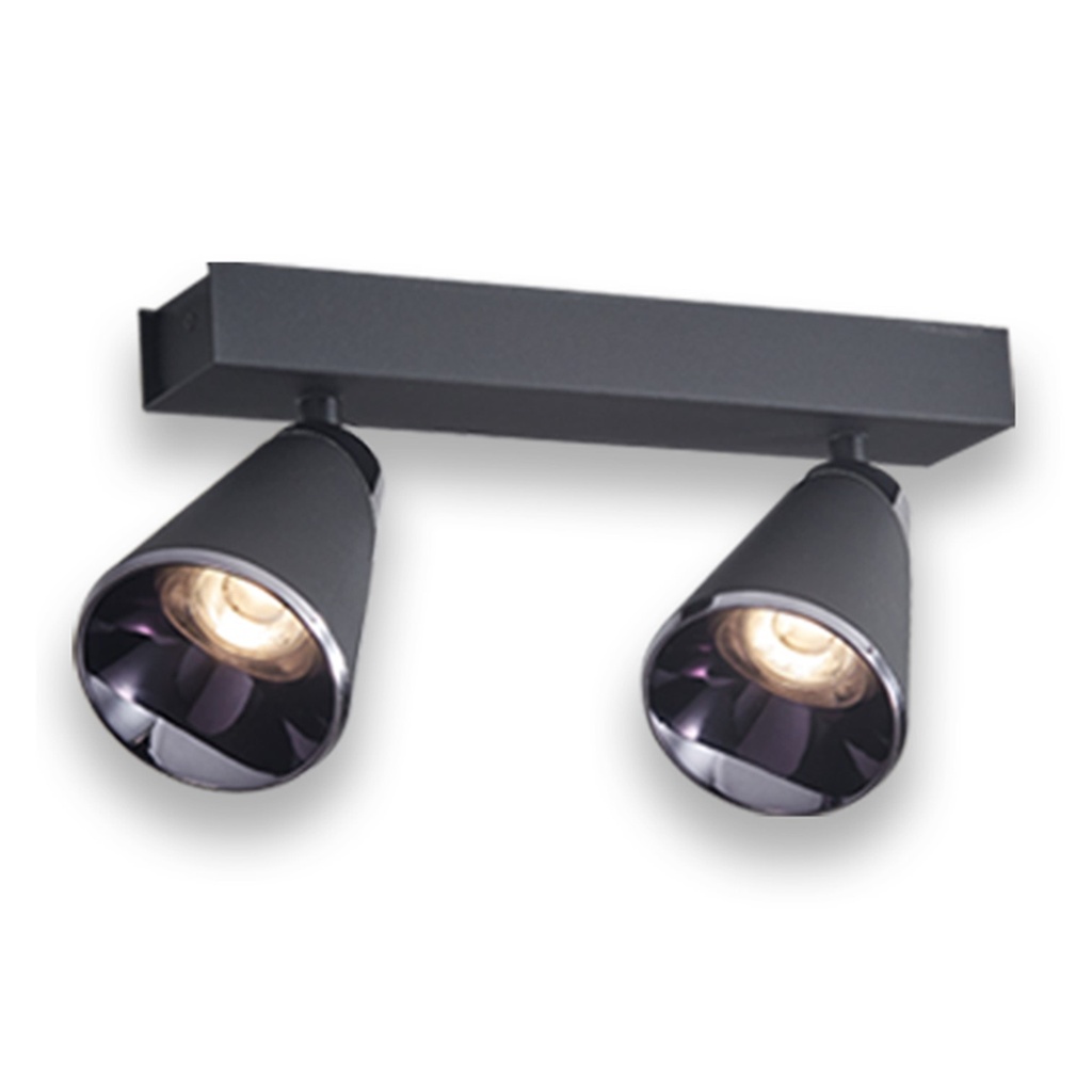 [S-VULCANO-A-N-2] Lucerna - Lampara tipo Aplique Negra 24W dos focos 3 Tonos de Luz 3k - 4k - 6k