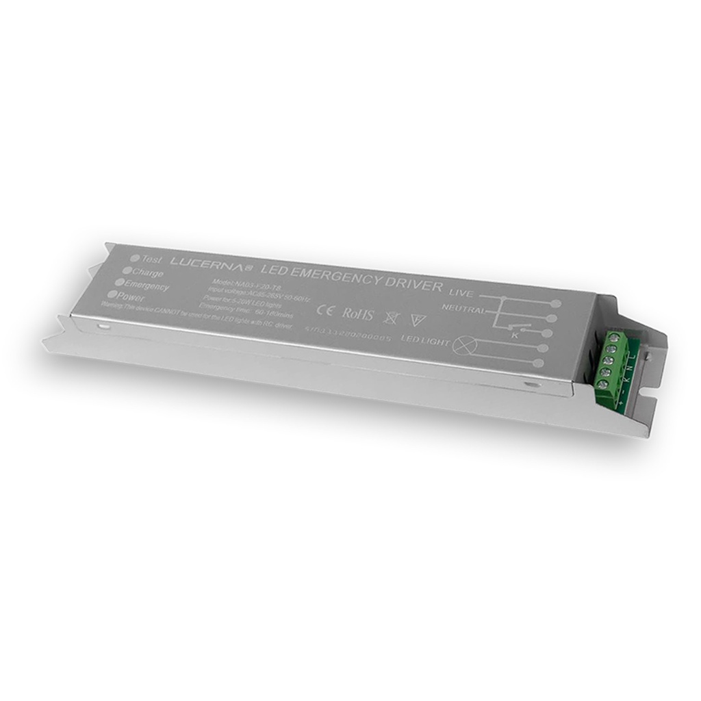 [DRIVER-3W-20W-E] Lucerna - Driver de EmeRGEncia 3W-20w ideal para panel led - tubos led - bulbos
