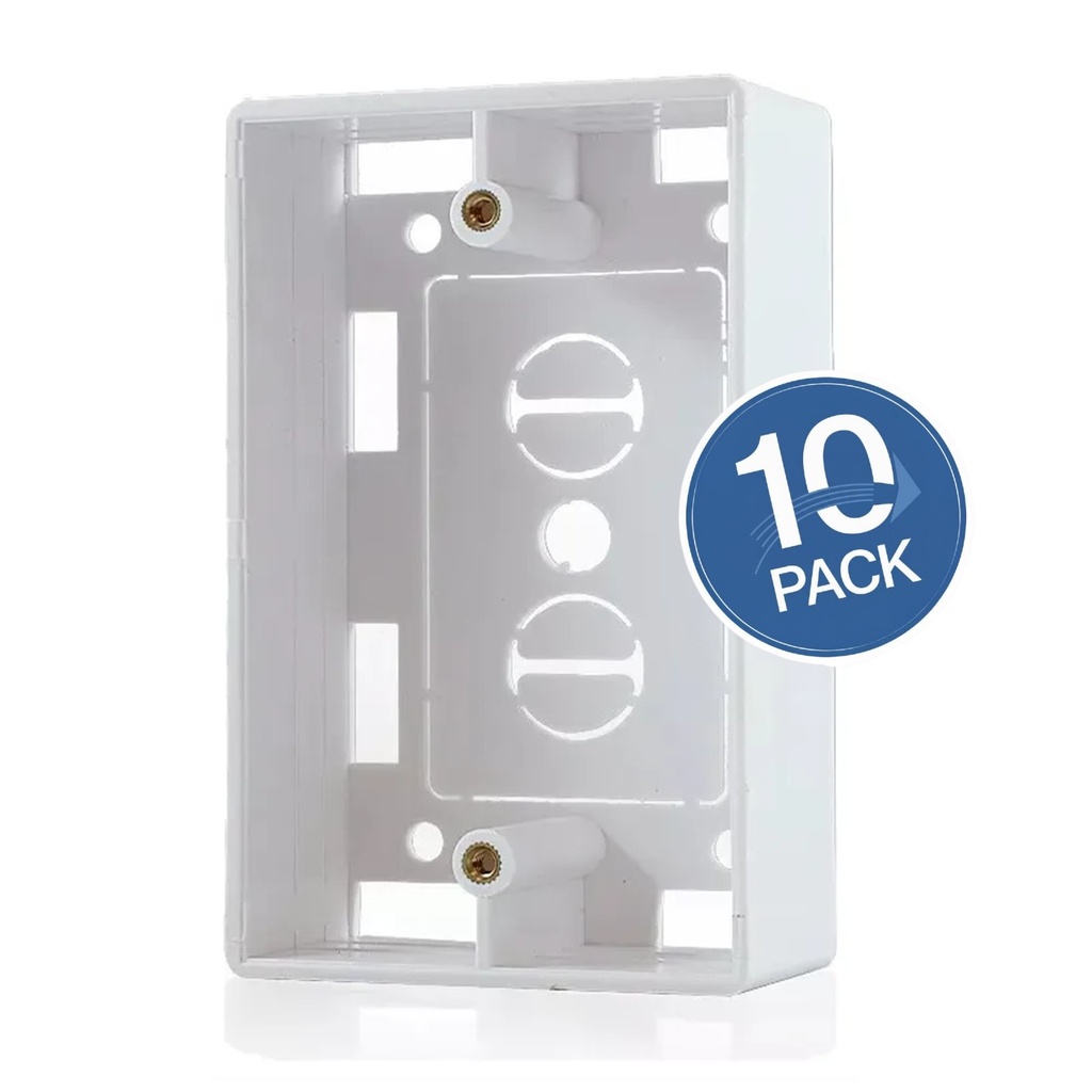 [WP-GJTN-SUP-4X2-10UND] Wireplus - Cajetin Superficial 4x2 Color Blanco [10 Unidades]