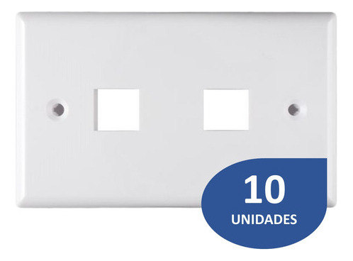 [WP-FP02-WHITE-10UND] Wireplus - Placa Frontal FacePlate 2 Tomas Blanco [10 Unidades]