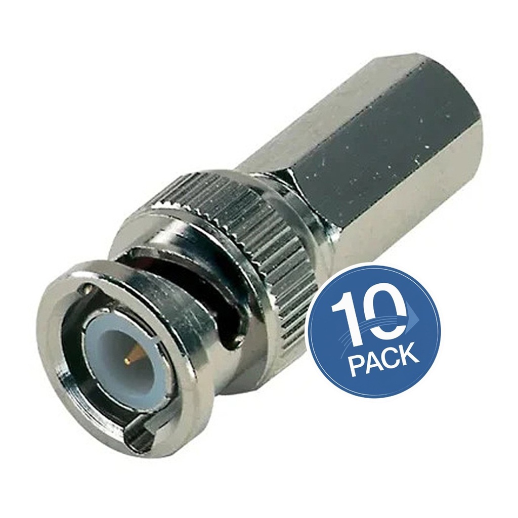 [ACC-CON-RG6-10UND] Wireplus - Conector BNC RG6 Enroscable [10 Unidades]