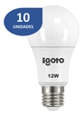 [IG-BL12W-10PACK] Igoto - Bombillo LED Bulbo 12W 6500K Luz Fria Rosca E27 [10 Unidades]