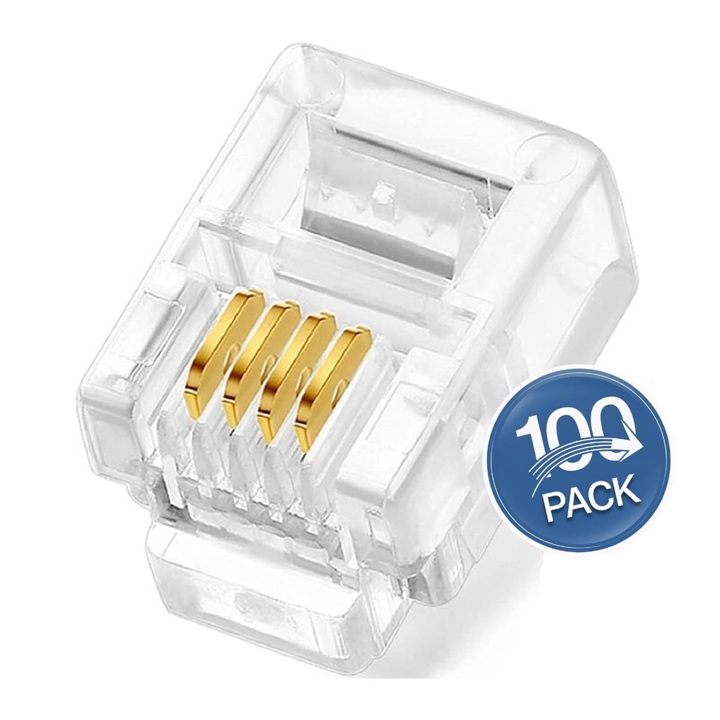 [ACC-CON-RJ11] Wireplus - Conector RJ11 [100 Unidades]