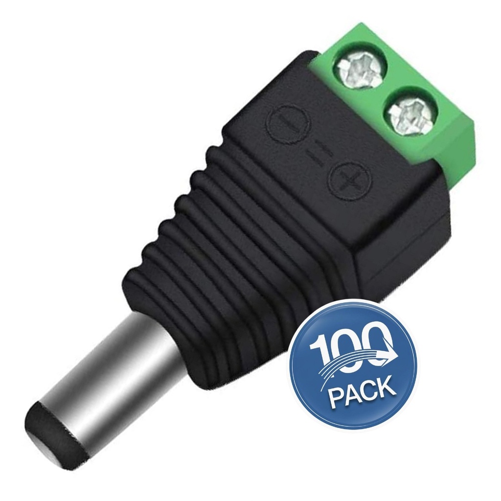 Conector 12V Macho 2.1mm [100 Unidades]