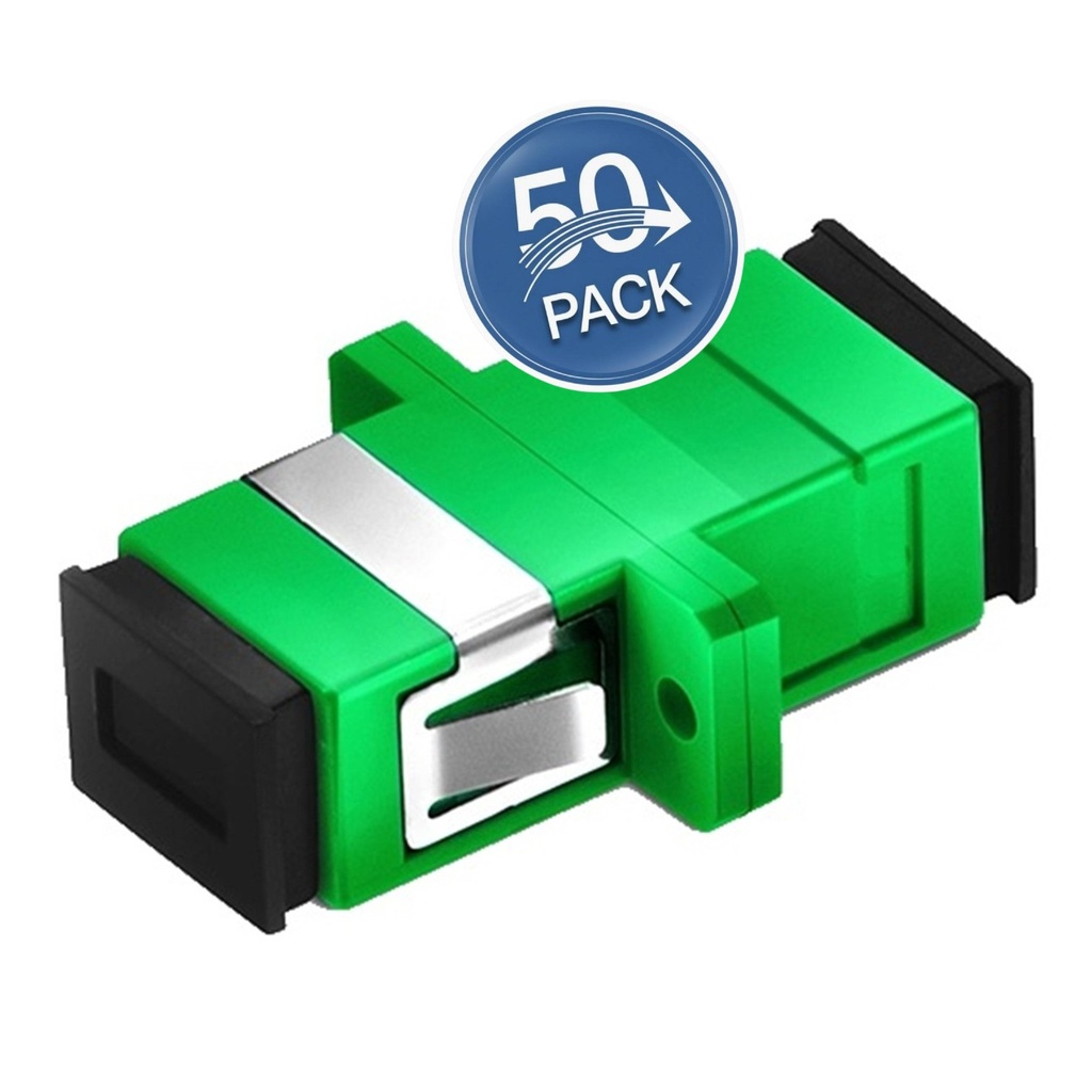 [WPF-ADPT-SCAPC-50UND] Wireplus - Adaptador - Puente - Acoplador de Fibra Optica SC-APC Verde [50 Unidades]