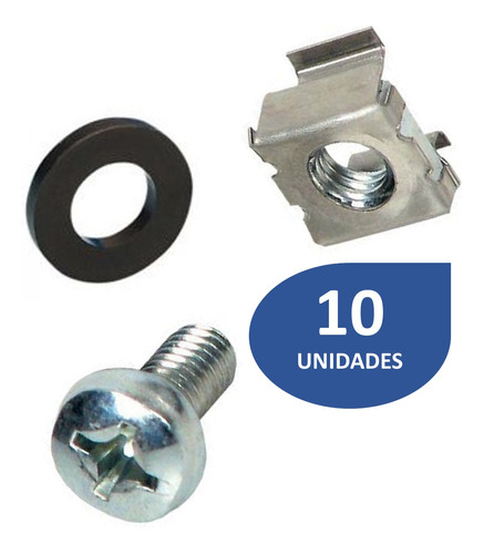 [WP-SCRERACK-10UND] Wireplus - Tornillos Para Rack [10 Unidades]