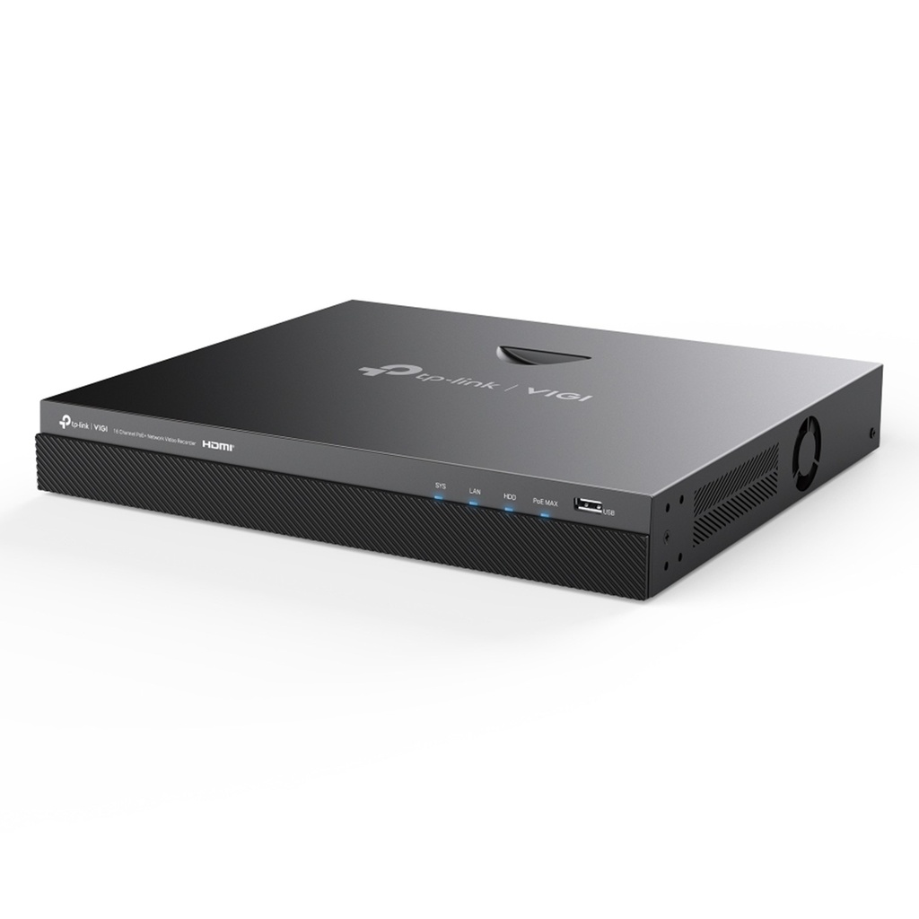[NVR2016H-16MP] Vigi by TP-Link - NVR IP 16 Canales 16 Puertos PoE+ Salida de Vídeo HDMI 4K H.265+ ONVIF 140W PoE Budget