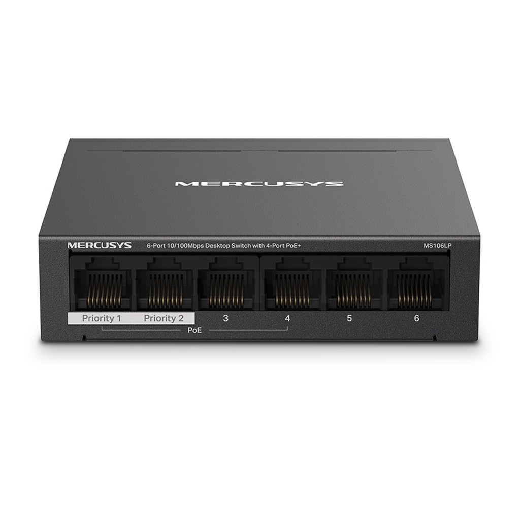 [MS106LP] Mercusys - Switch de Escritorio de 6 Puertos y 4 POE