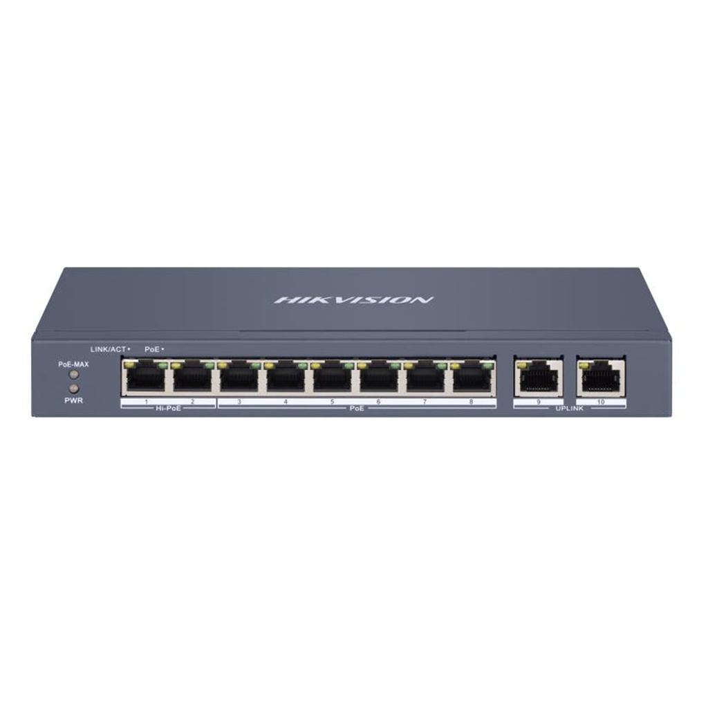 [DS-3E1310HP-EI(O-STD)] Hikvision - Switch POE 2 Puertos Gigabit Puertos POE + 8 Puertos 10/100 PoE RJ45