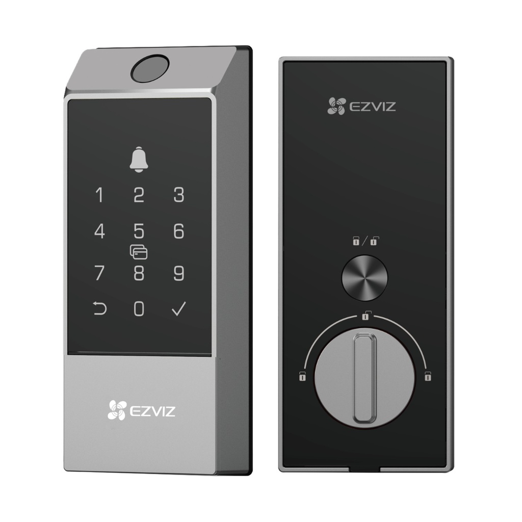 [CS-DL04-R100-WBCP-GR] Ezviz - Cerradura de Cerrojo Inteligente con Conectividad Wi-Fi Directa de Alta Gama Diseñada para Hogares y Oficinas