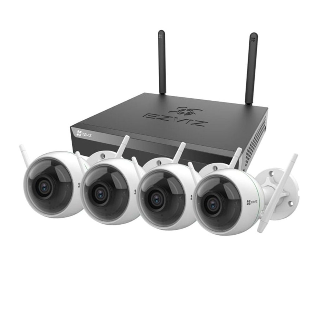 [CS-BW3844-A0E60] Ezviz - Kit de Cámaras Wifi NVR X5S Inalámbrico  + 4 Cámaras H3c [4MP] No incluye Disco Duro