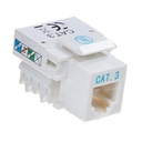 [WP-KRJ-C3TLF] Wireplus - Conector Keystone Jack Coupler Categoria 3 Blanco [Unidad]