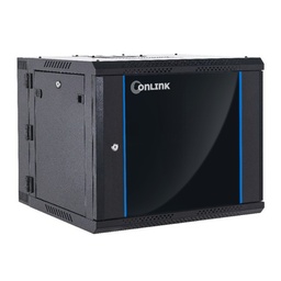 [WMG6506-550] Onlink - Rack de Pared [6U] Cerrado Abatible 600x550x368mm con 3 Cerraduras y Puerta de Vidrio [Negro]