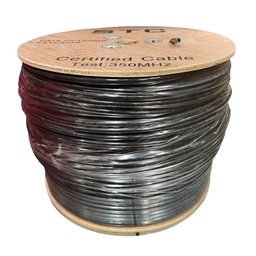 [STC-CAT6EXT-305] STC- Cable UTP CAT6 (Categoria 6) CCA Exterior (Negro) [Bobina 305 Metros]