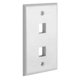 [STC-FP02] STC- Face Plate Placa Frontal de Pared para Keystone 2 Puertos Blanco [Unidad]
