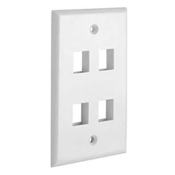 [STC-FP04] STC- Face Plate Placa Frontal de Pared para Keystone 4 Puertos Blanco [Unidad]