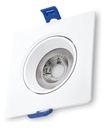[307C-3K] Lucerna - Lampara Spot Dirigible LED 7W 3000K Luz Calida Cuadrada Empotrar Borde Blanco 630lm