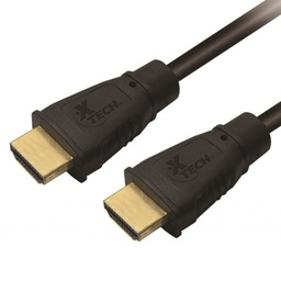[XTC370] Xtech - Cable HDMI Macho Doble HD Goma Negro Admite hasta 3840x2160p [7.6 Metros]