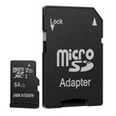 [HS-TF-C1/64G/Adapter] Hikvision - Memoria Micro SD con Adaptador SD 64GB 92MB/s Clase 10 Hikstorage