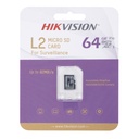 [HS-TF-L2/64G] Hikvision - Memoria Micro SDHC para Videovigilancia 64GB 92MB/s Clase 10 Hikstorage