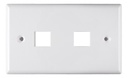 [WP-FP02-WHITE] Wireplus - Placa Frontal FacePlate 2 Tomas Blanco [Unidad]