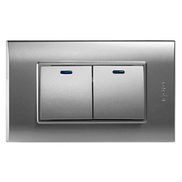 [B514-S] Igoto - Interruptor Doble Largo Serie B [Plata]