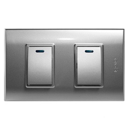 [B514S-S] Igoto - Interruptor Doble Pequeño Serie B [Plata]
