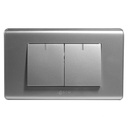 [A2022-S] Igoto - Interruptor Doble Pequeño Serie A [Plata]