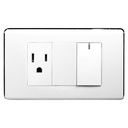 [A6036] Igoto - Interruptor Simple + Toma Corriente Serie A [Blanco]